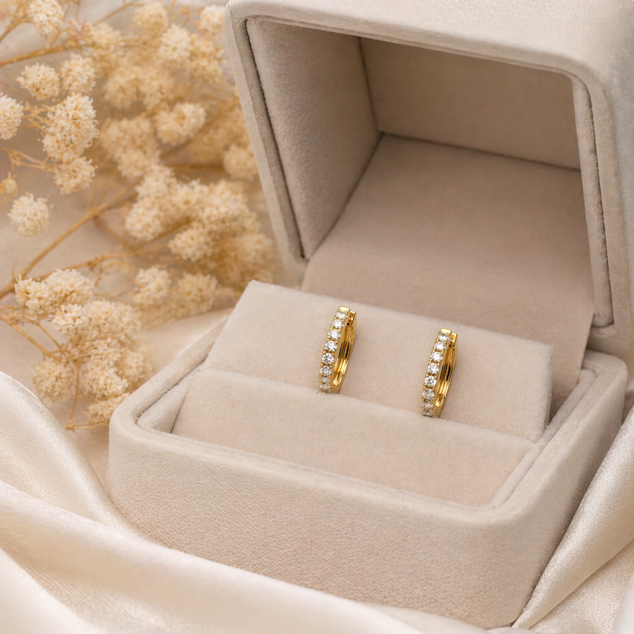 750 Gold Creolen 16mm mit Brillanten - 0,50ct.