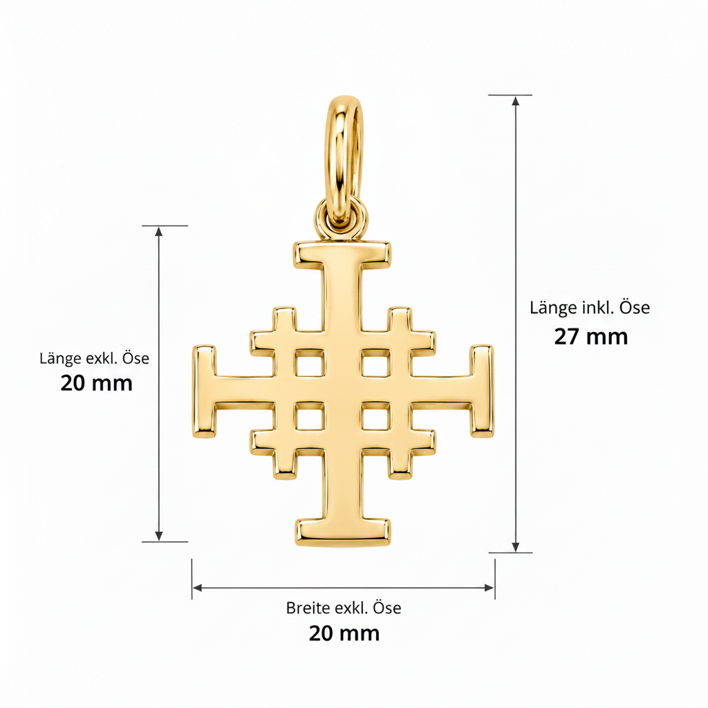 Jerusalem Kreuzanhänger 585/-Gold