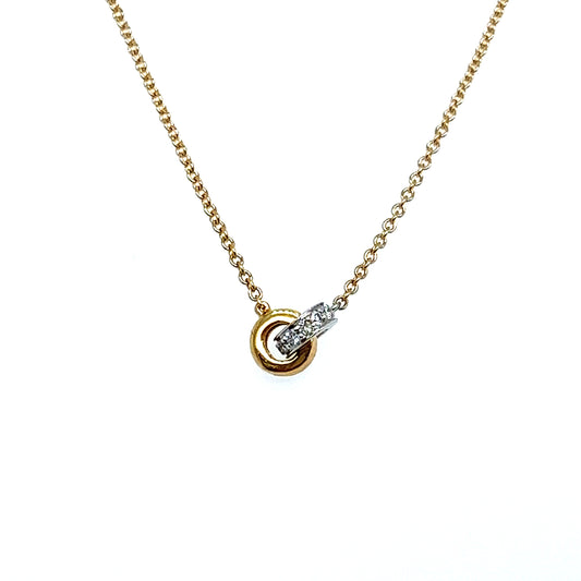 Kette mit Anhänger Brillant 750/-Bicolor