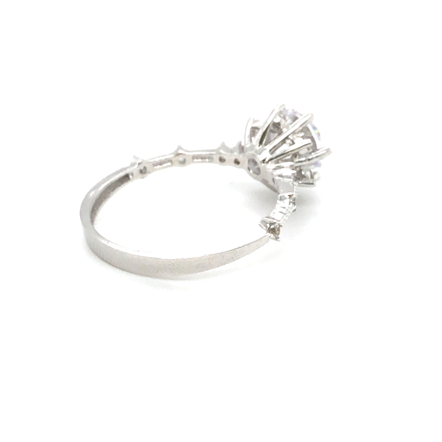 585-/Weissgold Ring mit Zirkonia