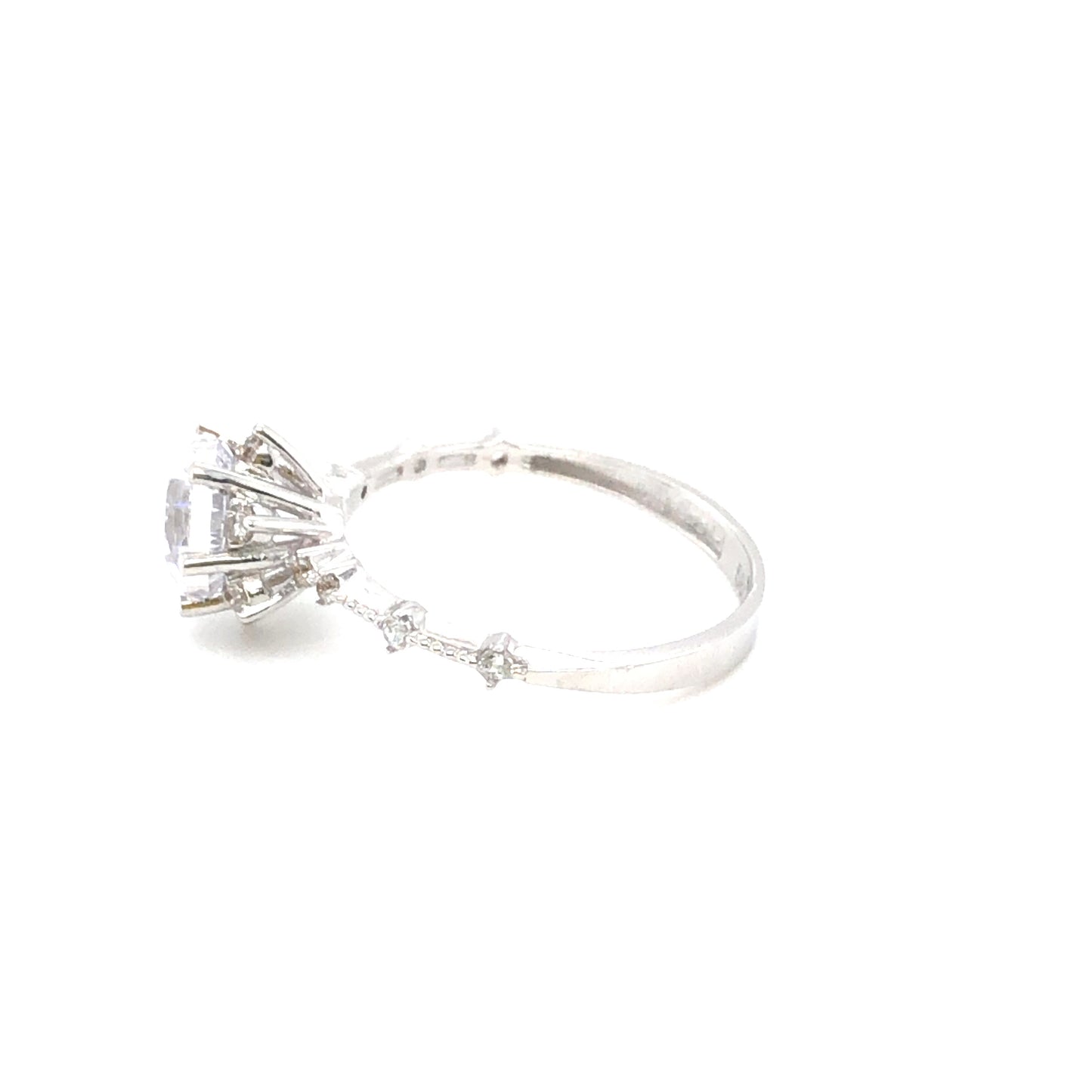 585-/Weissgold Ring mit Zirkonia