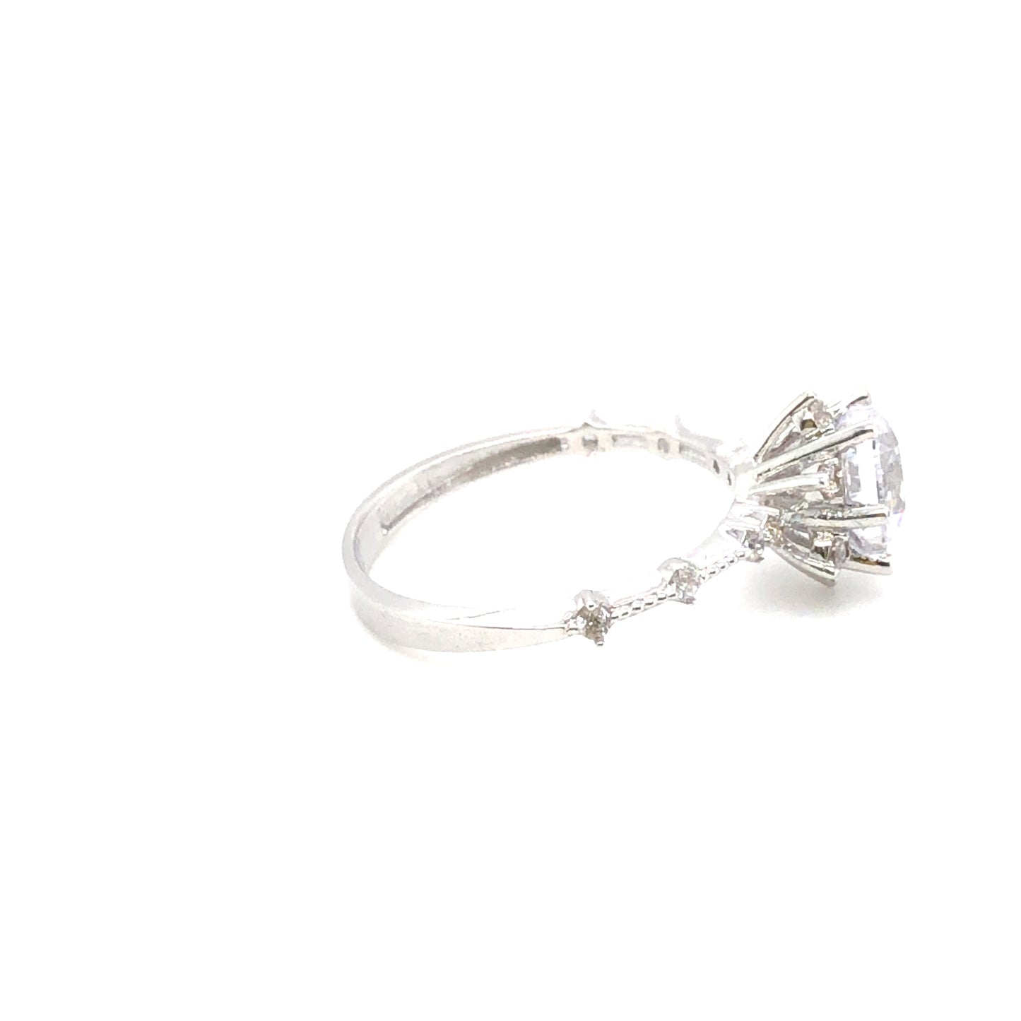 585-/Weissgold Ring mit Zirkonia