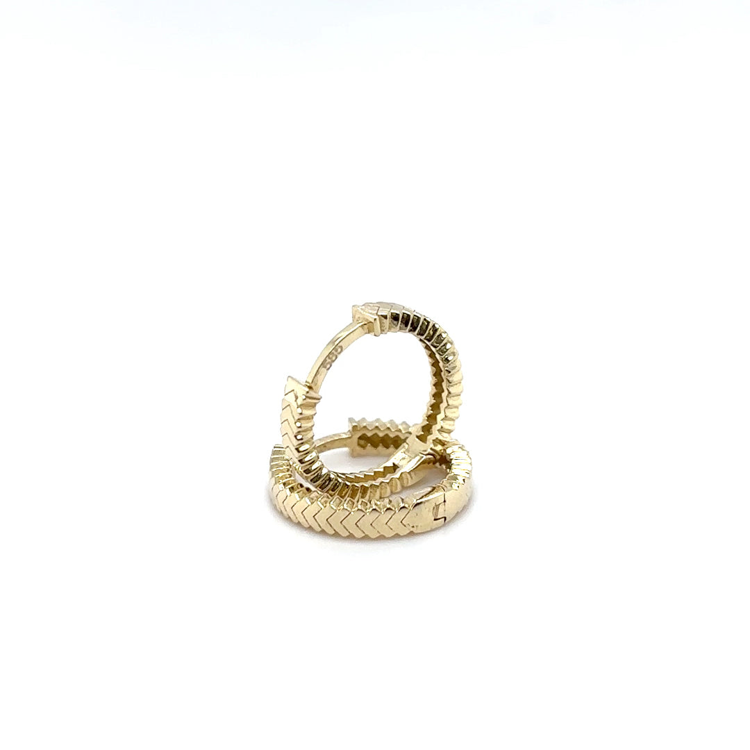 Creolen 585/-Gold Zackenmuster