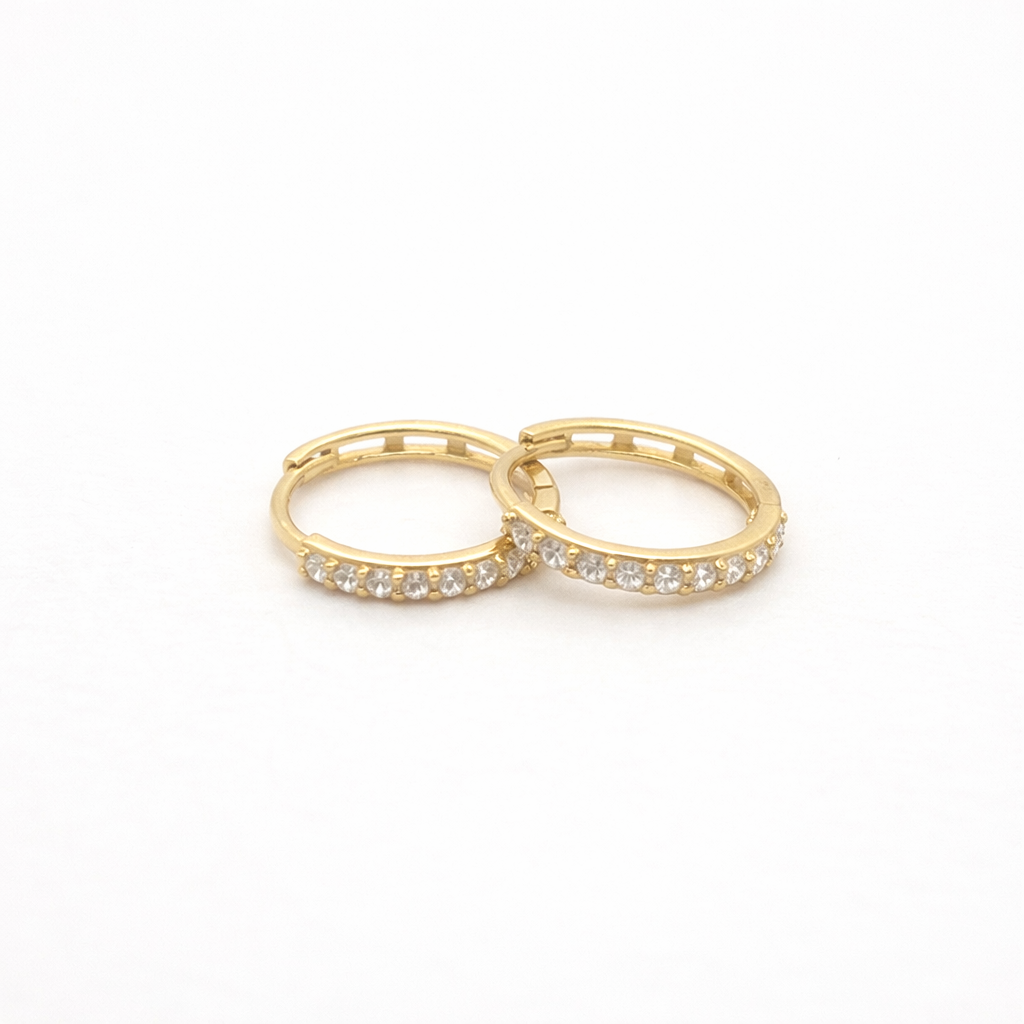585 Gold Creolen 12 mm mit Zirkonia – Damen & Unisex Ohrringe