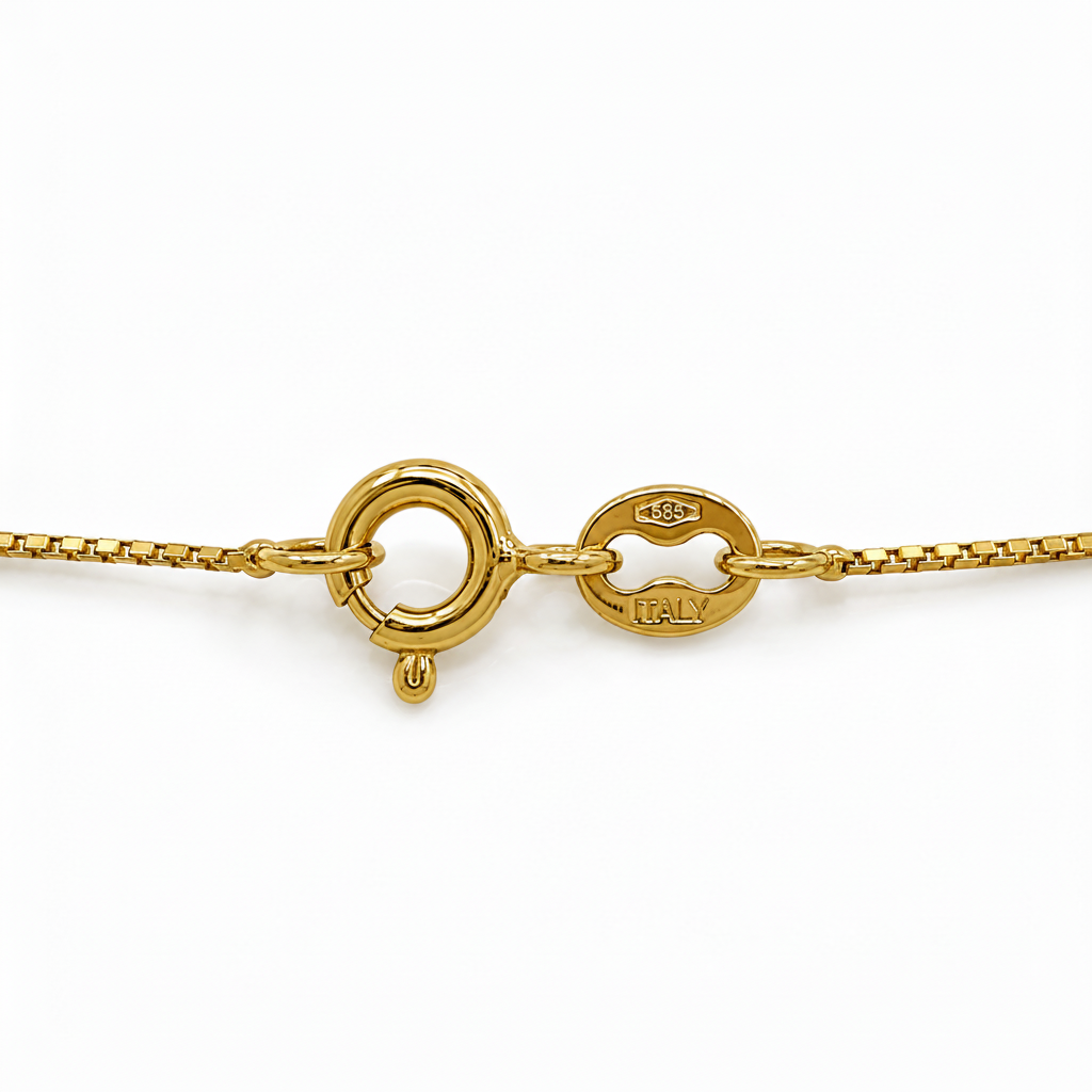 585 Gelbgold Kette mit Citrin & Brillant 0,09 ct WP – 42 cm