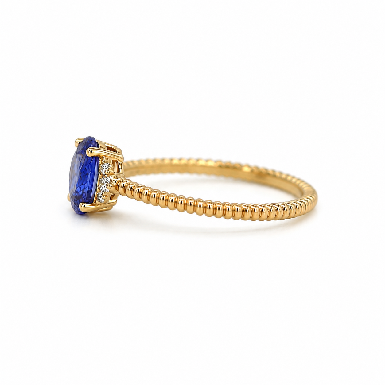 Tansanit Ring 585 Gelbgold – 0,53 ct Tansanit & 0,04 ct Brillanten G-VS