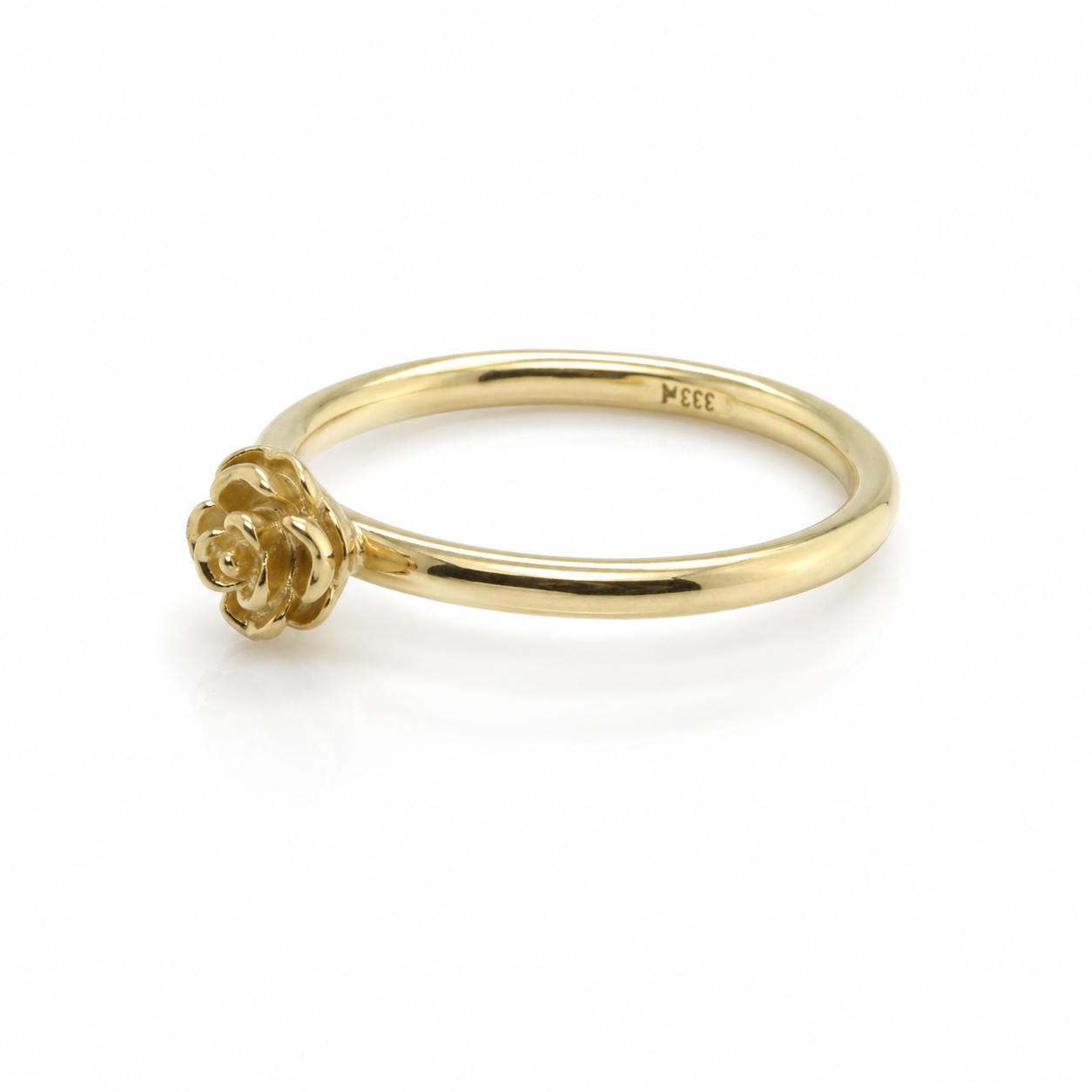 333/- Gelbgold Ring mit Rosenmotiv