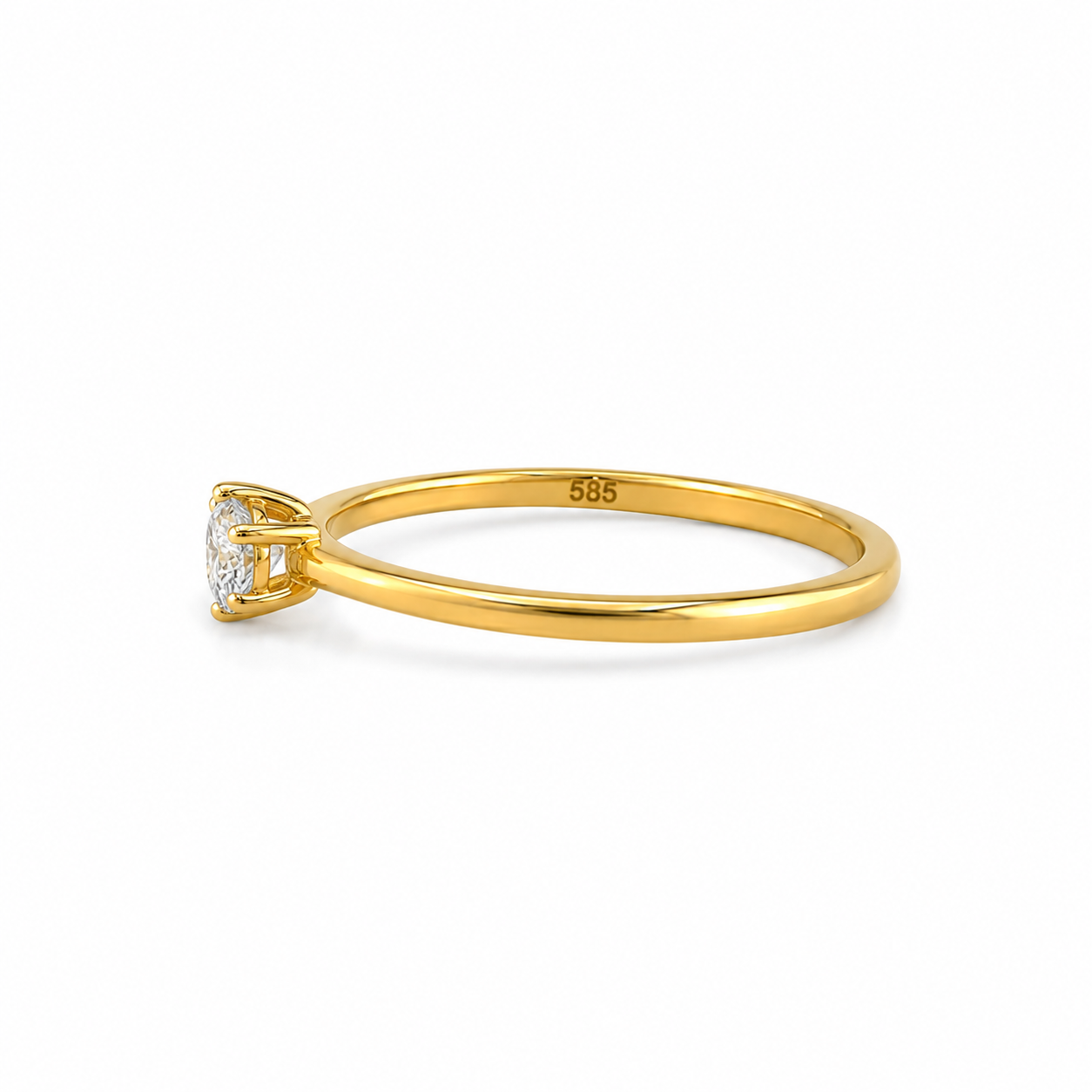 Zirkonia Solitärring aus 585 Gelbgold mit 585 Stempel