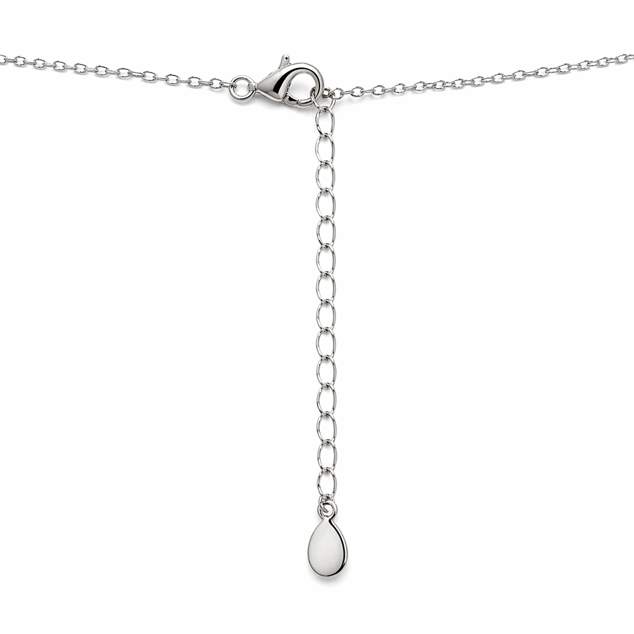 925 Silber Kette rhodiniert mit Zirkonia Anhängern – 45 + 5 cm
