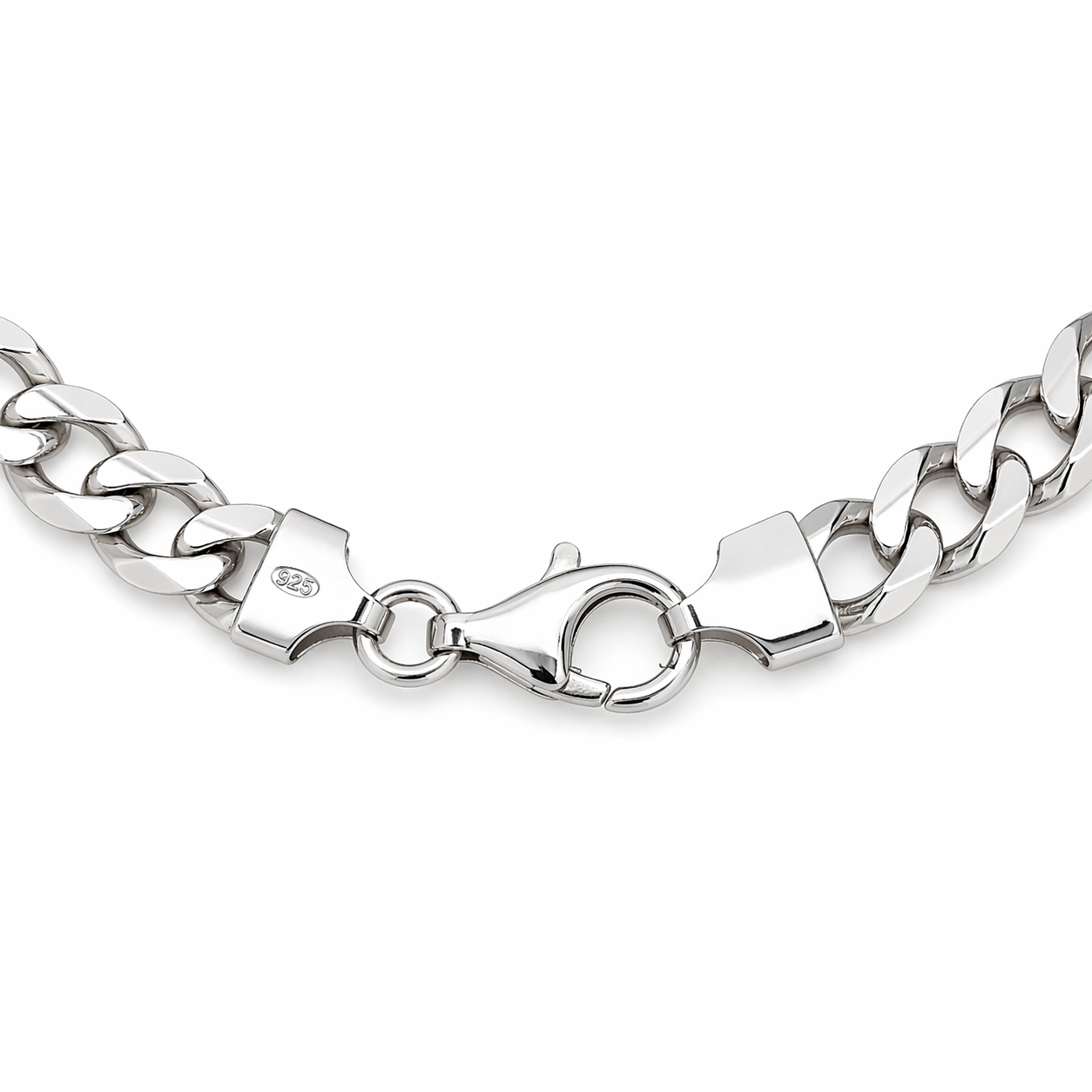 Silberkette 925 – Panzerkette 6,5 mm breit, massiv, 60 cm