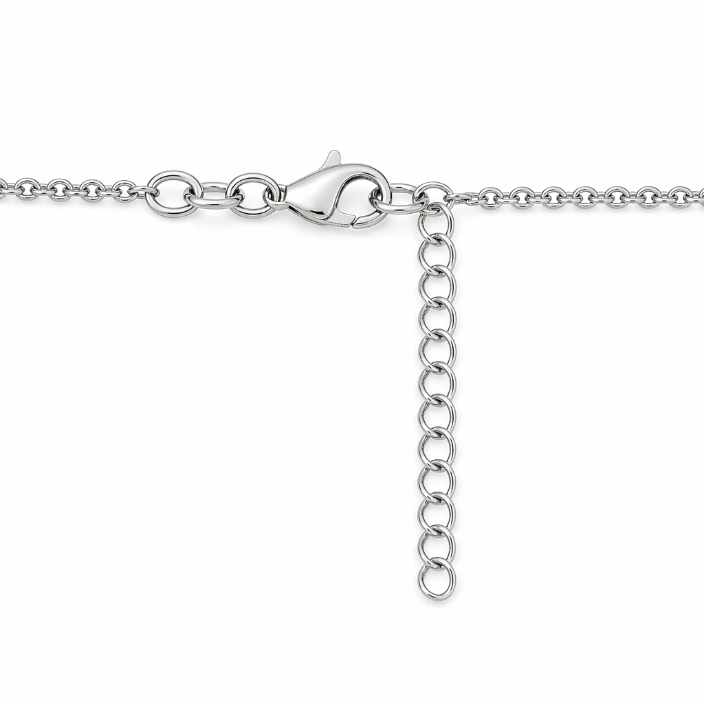 925 Silber Y-Kette mit O-Anhänger – rhodiniert – 41 + 4 cm