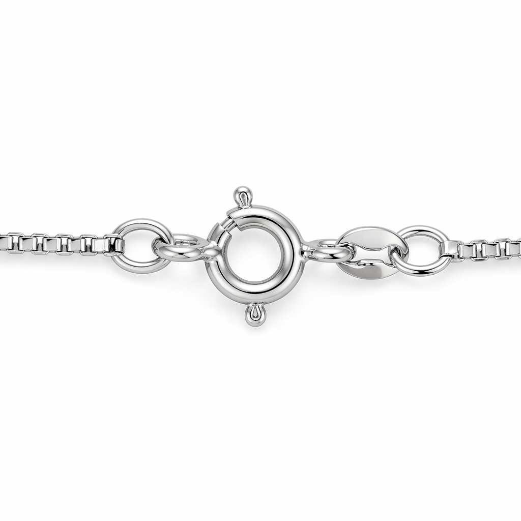Silberkette mit Zirkonia Anhänger – 925 Sterling Silber rhodiniert, 45 cm