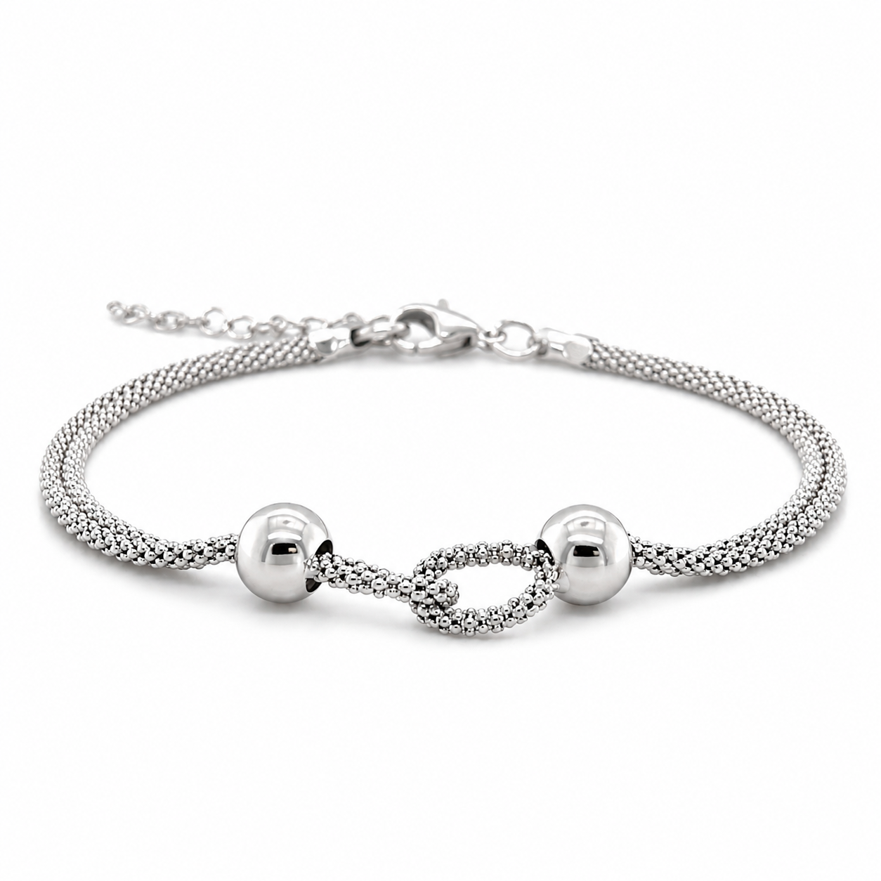 Damen Armband 925 Silber rhodiniert 17 plus 3 cm Verlängerung