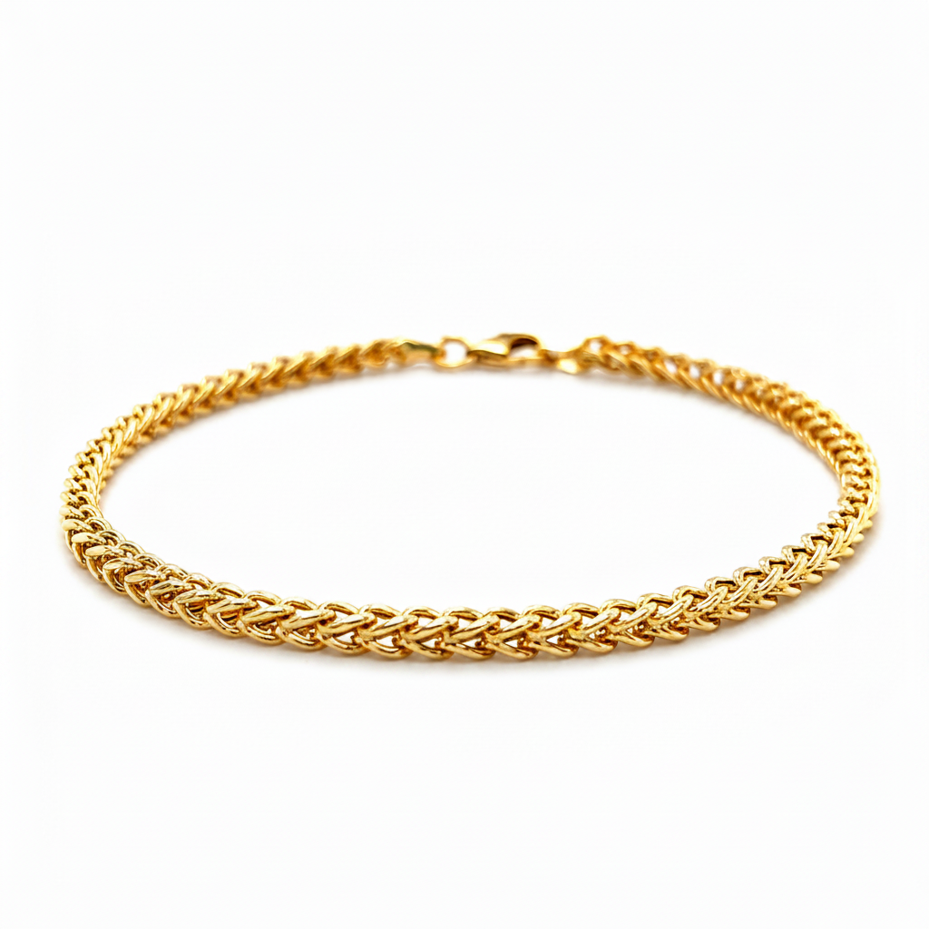 Damen Goldarmband 585 Gelbgold 19 cm mit Karabinerverschluss