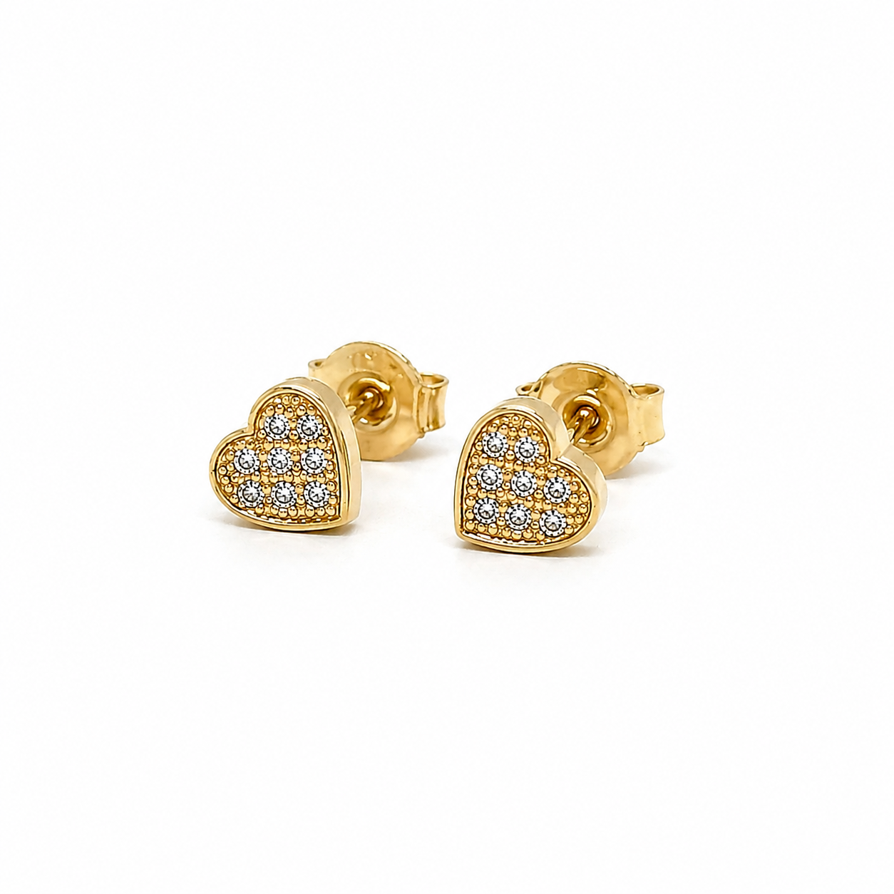 585 Gelbgold Ohrstecker Herz mit Zirkonia