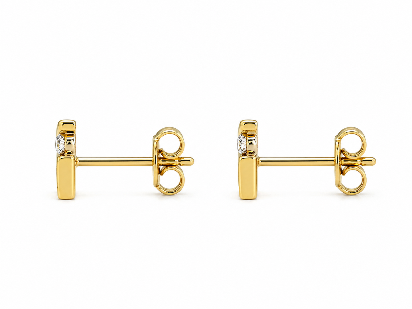585 Gelbgold Ohrstecker Filmklappe mit Zirkonia – ca. 6,5 mm