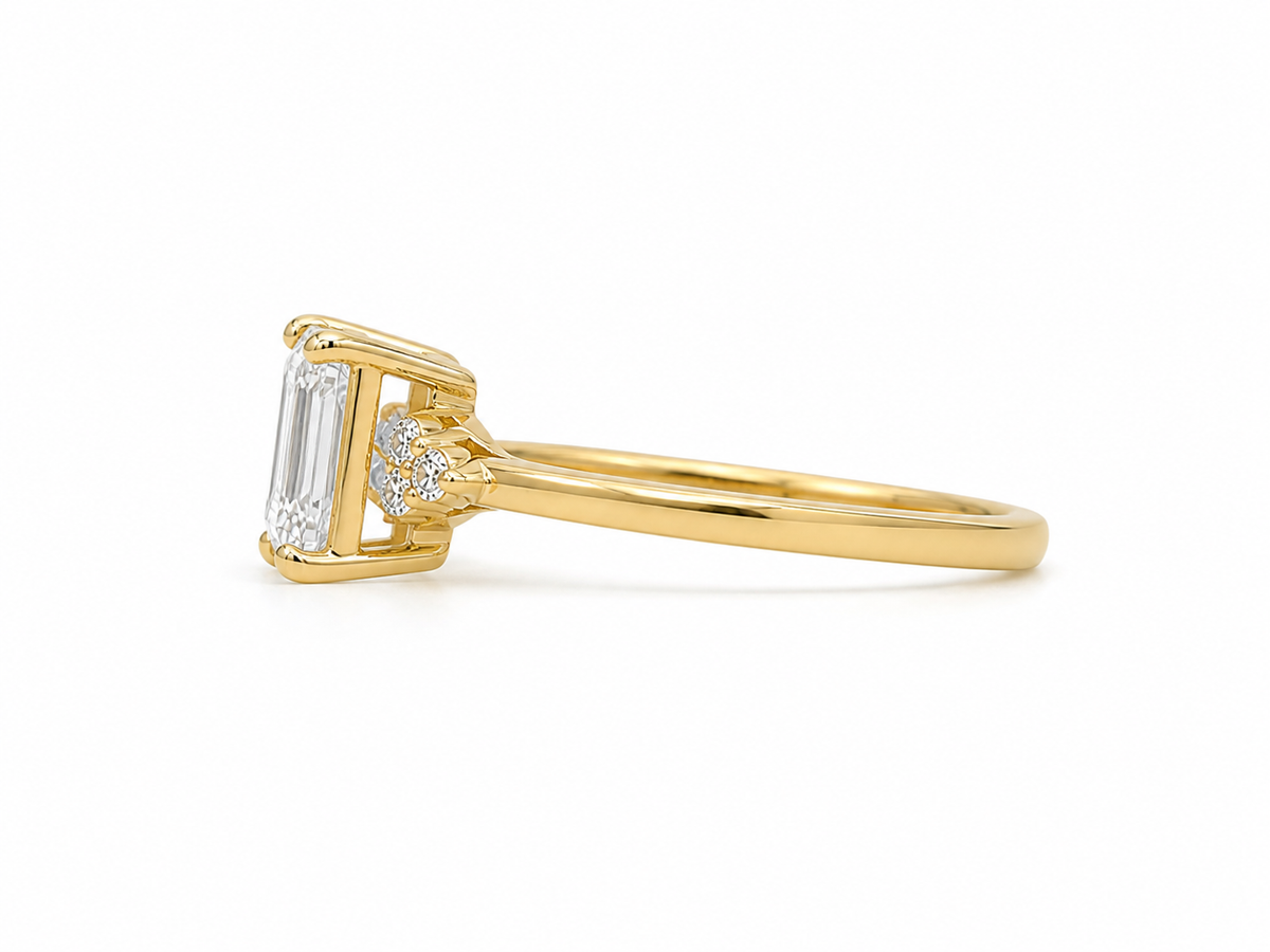 585 Gelbgold Ring mit Zirkonia – rechteckiger Solitär (Größe 53)