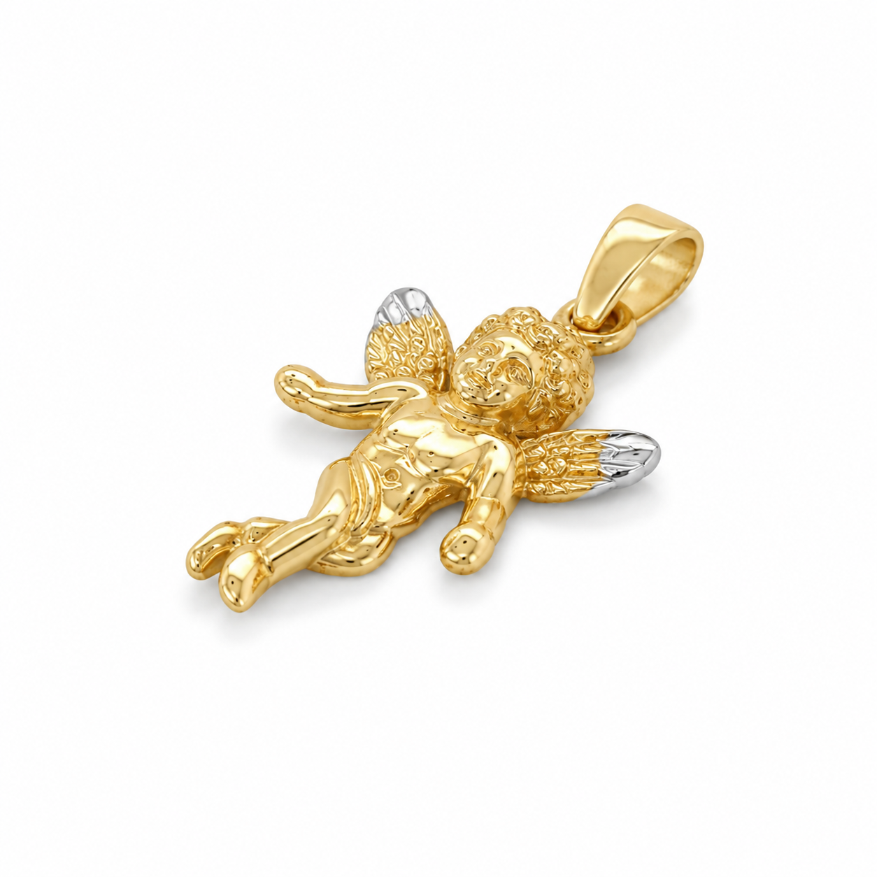 Goldener Schutzengel Anhänger als Taufanhänger oder Glücksbringer