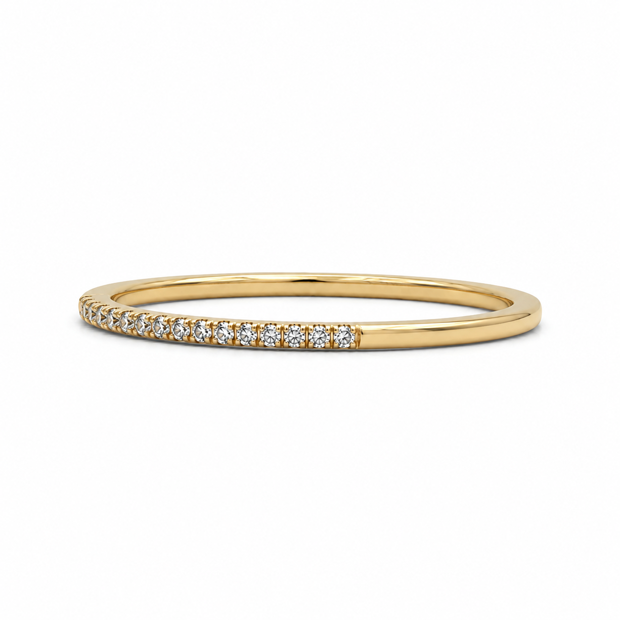 Vorsteckring aus 585 Gelbgold mit Brillanten – schmaler Damenring