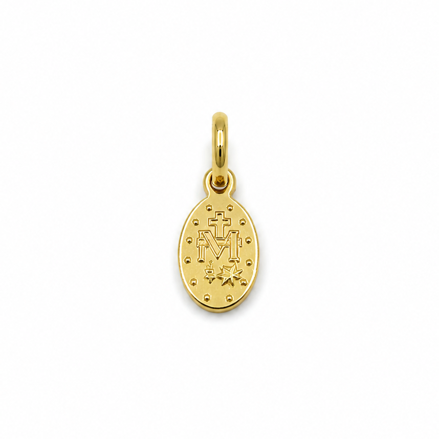 Marienmedaille 585 Gelbgold liegende Ansicht Rückseite