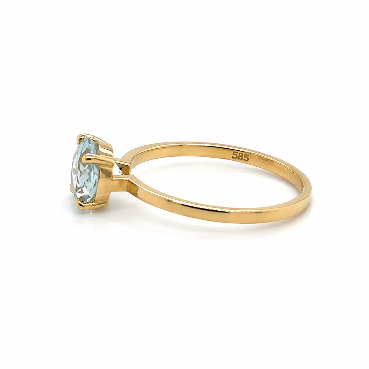 Aquamarin Ring aus 585 Gelbgold