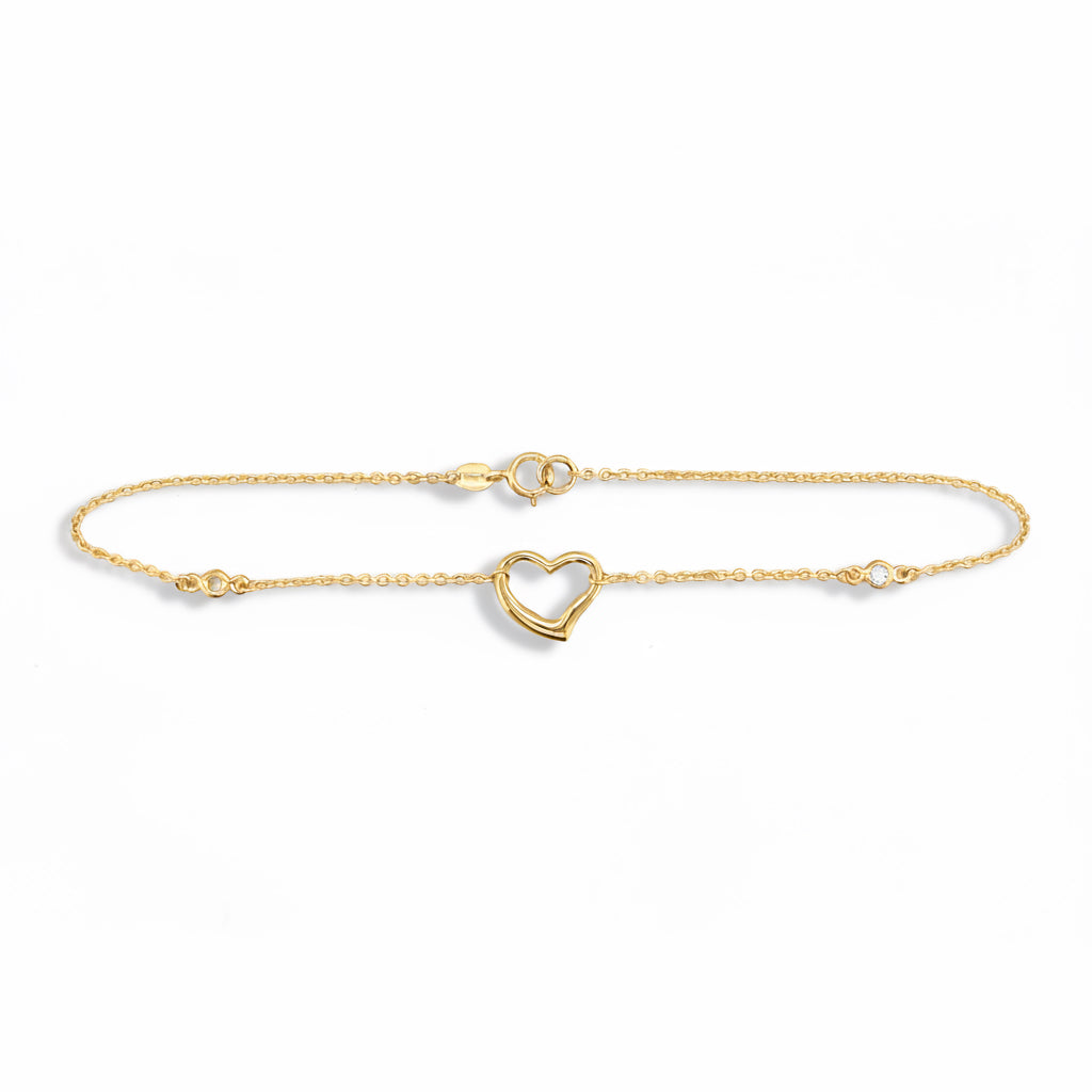 Goldarmband mit Herz aus 585 Gelbgold
