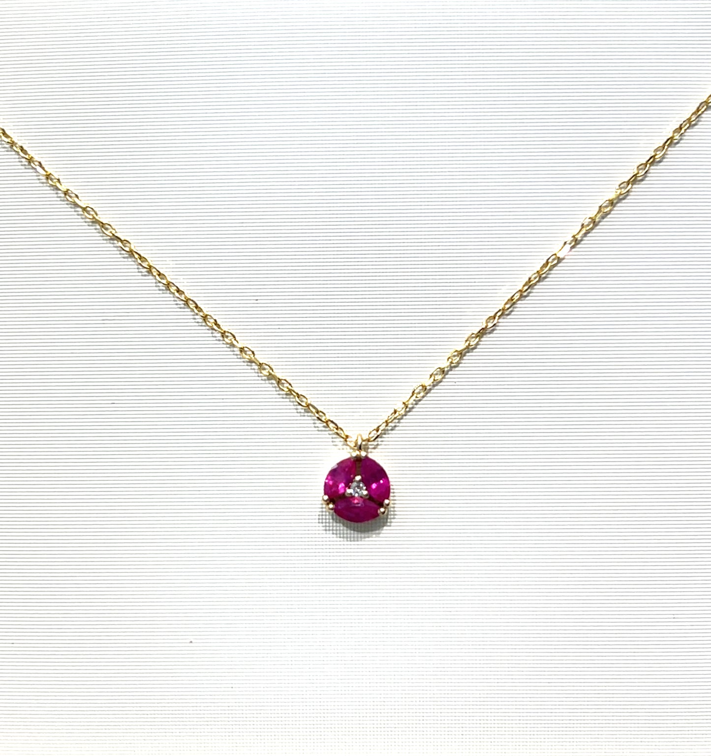 Kette 585/-Gold Pink Saphir Anhänger