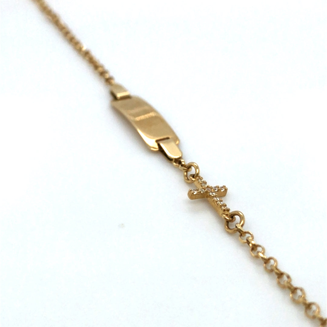 Armband 585/-Gold Kreuz Zirkonia
