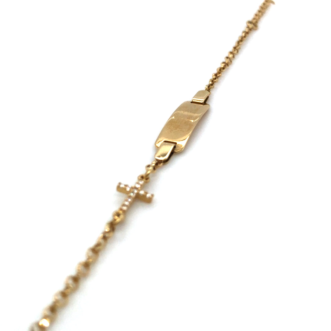 Armband 585/-Gold Kreuz Zirkonia