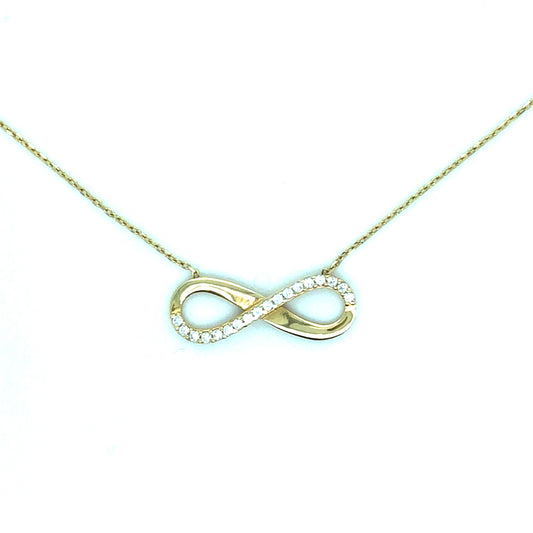 Kette 585/-Gold Infinity Zirkonia