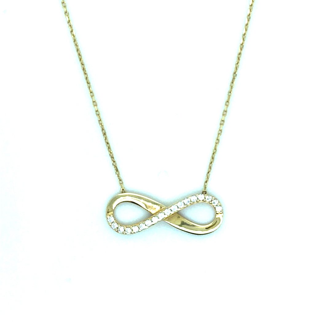 Kette 585/-Gold Infinity Zirkonia