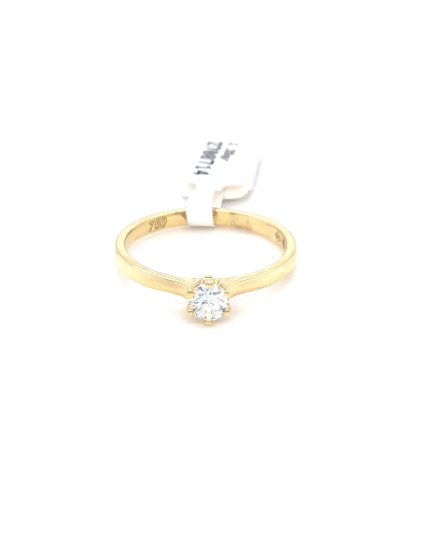 750/-Gelbgold Brillantring