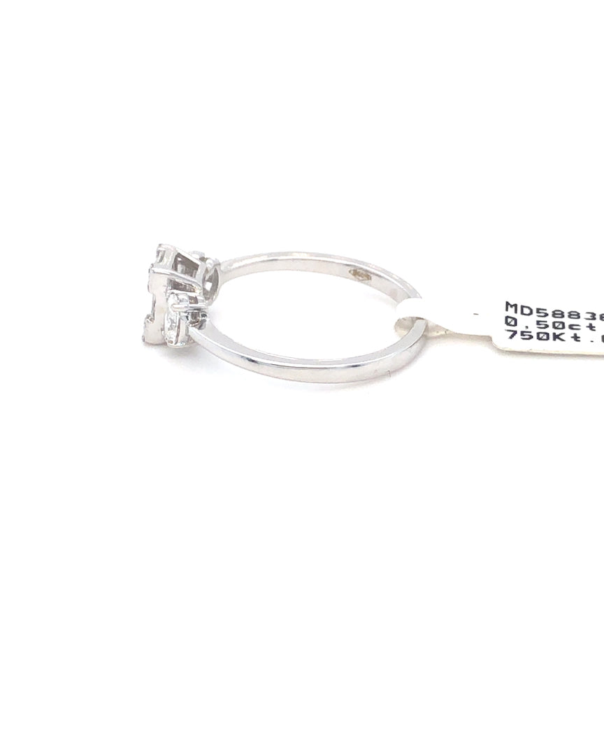 750/- Weißgold Diamant Ring
