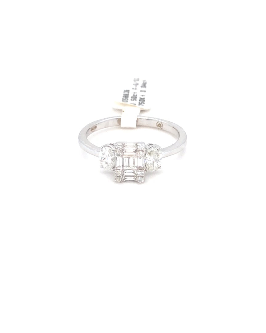 750/- Weißgold Diamant Ring