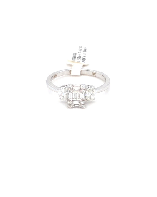 750/- Weißgold Diamant Ring