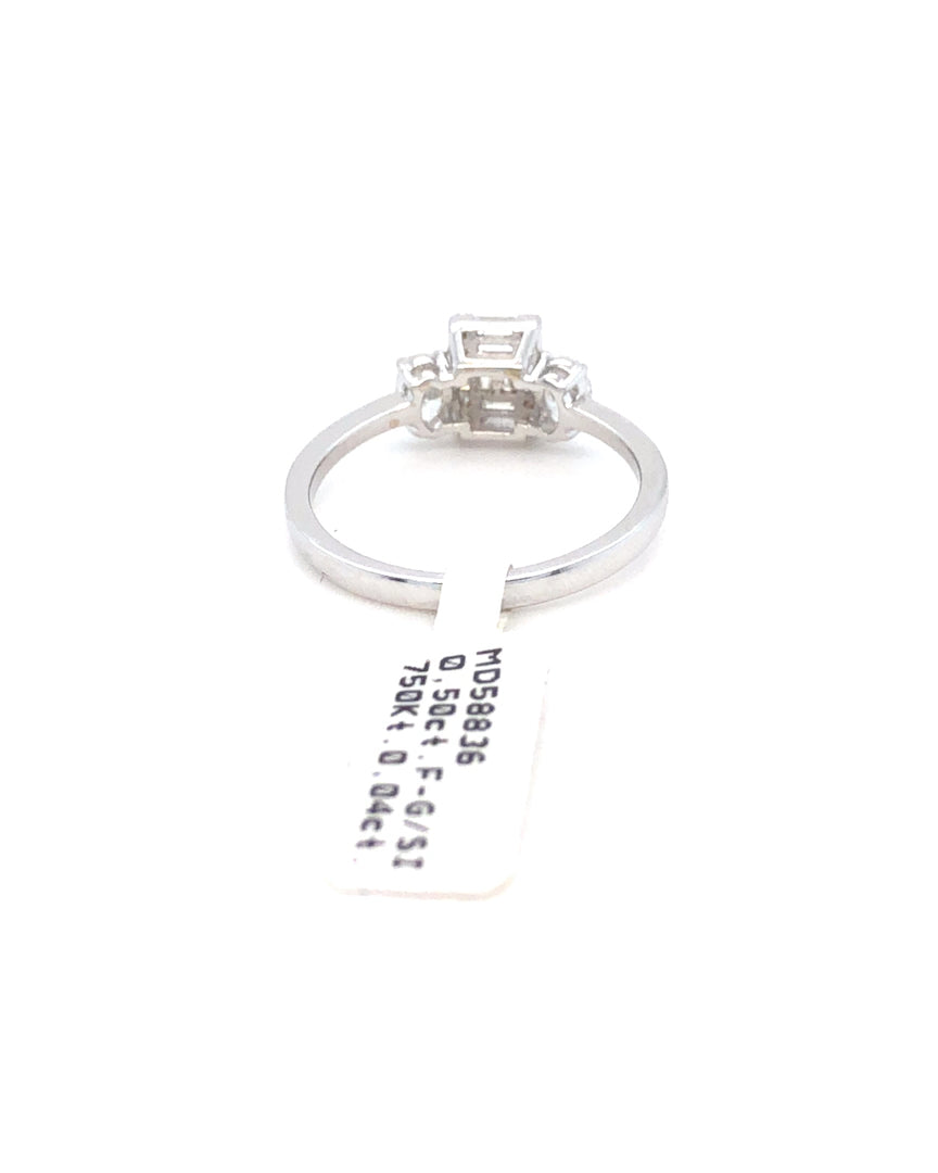 750/- Weißgold Diamant Ring