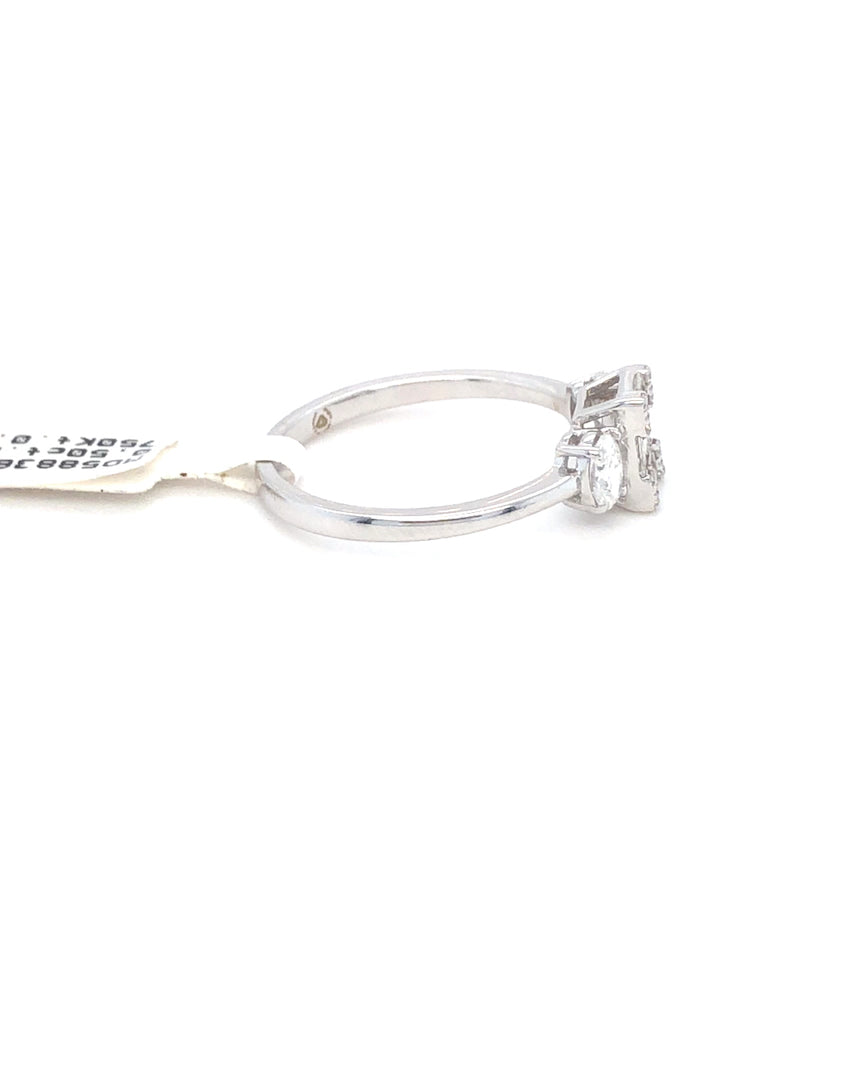 750/- Weißgold Diamant Ring