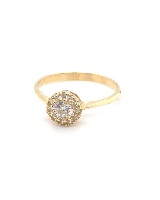 585/- Gelbgold Ring