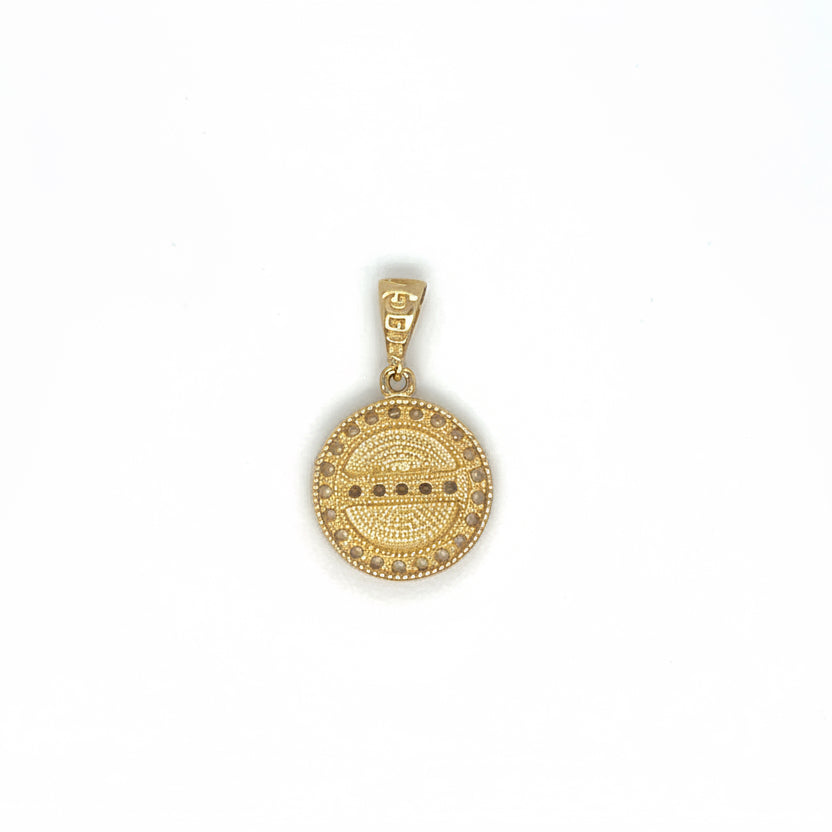 585 Gelbgold Anhänger rund mit Zirkonia Kreis & Mittelsteg
