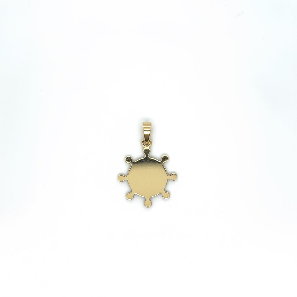 585 Gelbgold Anhänger Steuerrad bicolor 10 mm / 15 mm