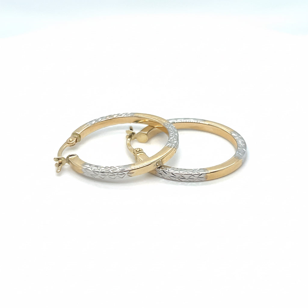 585 Gold Creolen 23 mm mit Zirkonia – Damen & Unisex Ohrringe