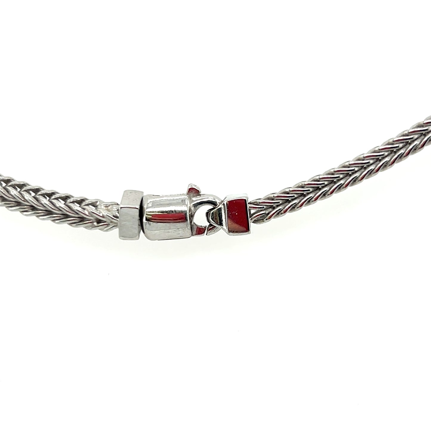 Massive Silberkette 925 rhodiniert – 5 mm geflochtene Kette, kantiges Design Unisex