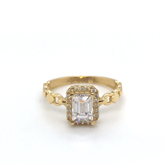 Ring 585/-Gelbgold Zirkonia Blau