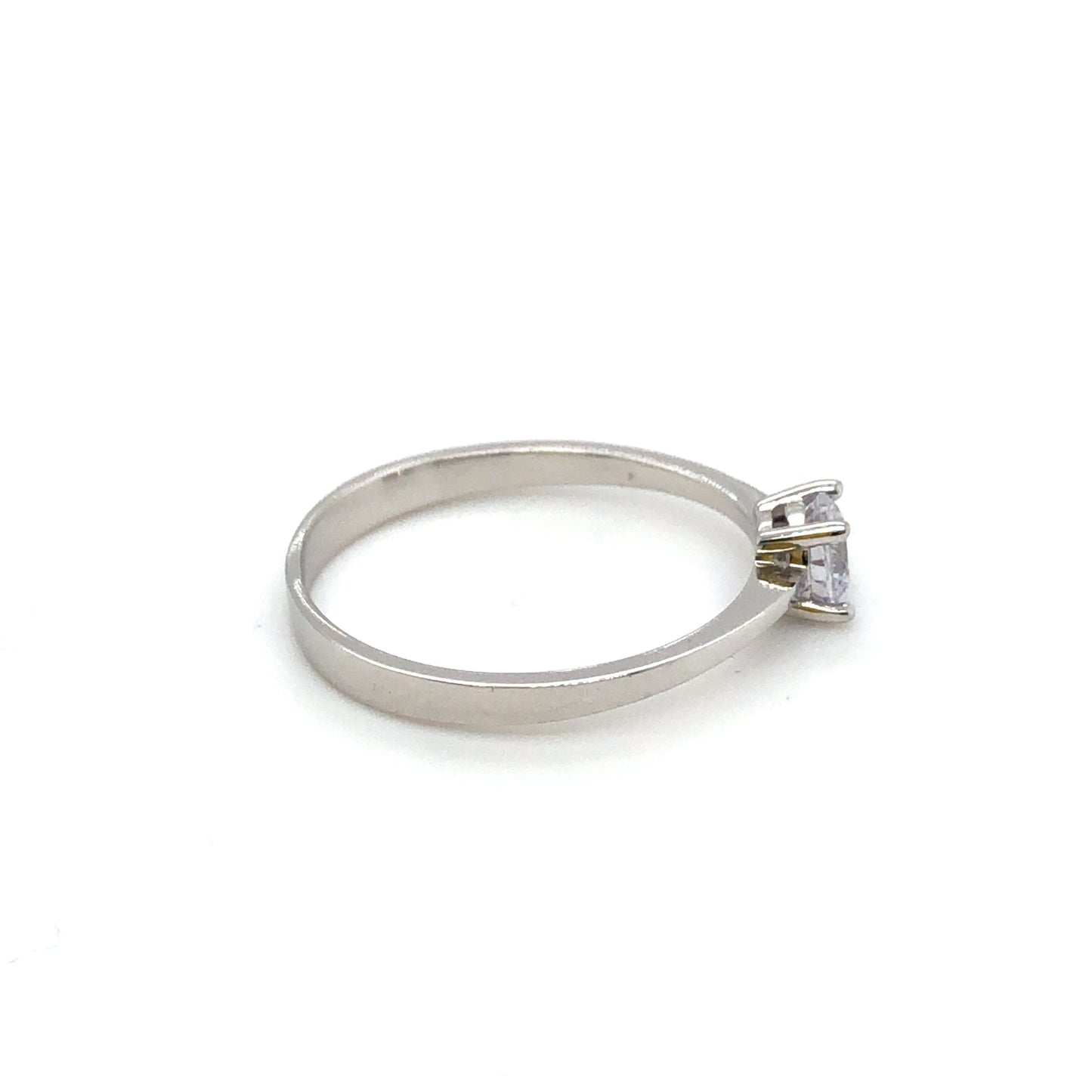 585/-Weißgold Solitairring Zirkonia