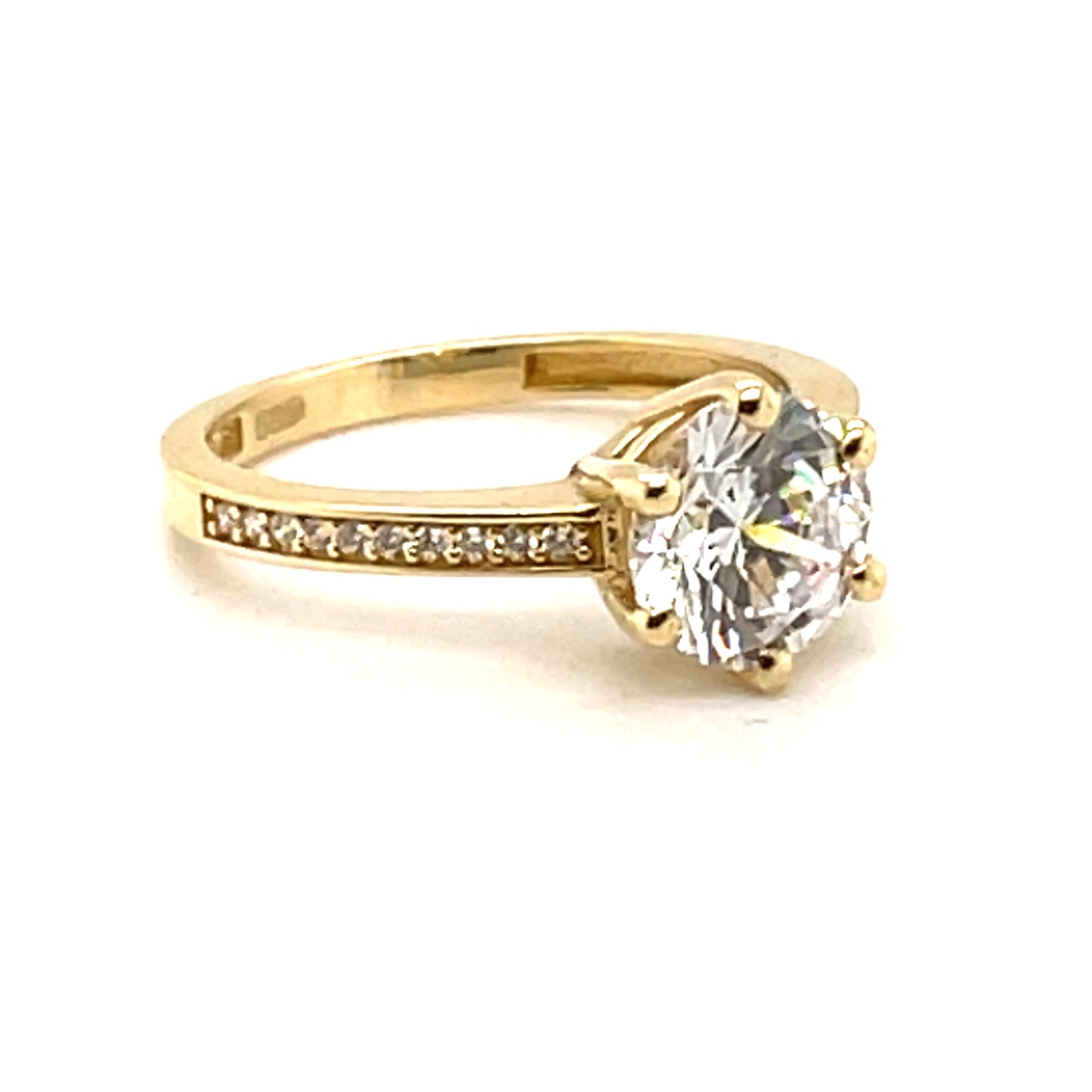 585-/Gold Solitärring Zirkonia