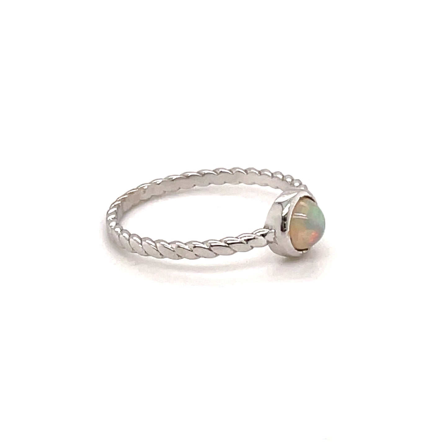 585-/Gold Geflochtener Ring mit Opalstein