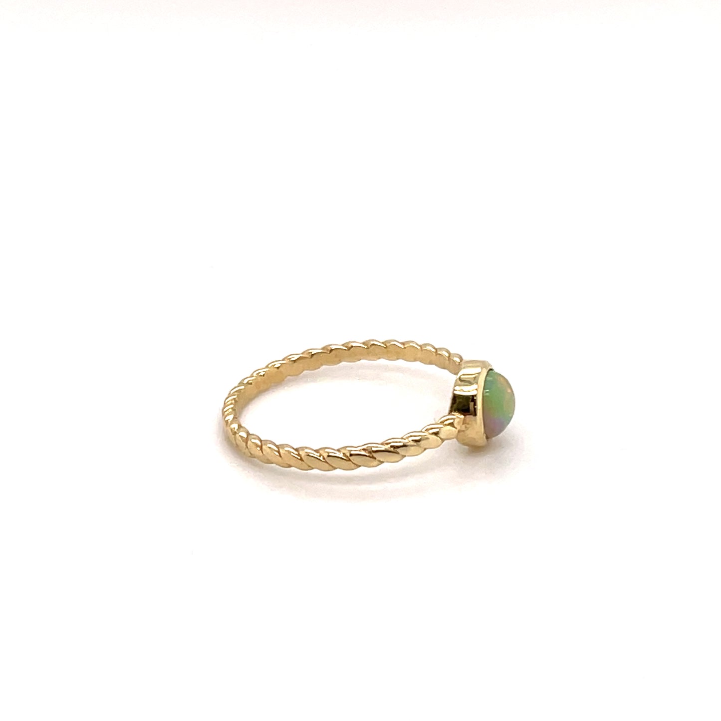 585-/Gold Geflochtener Ring mit Opalstein