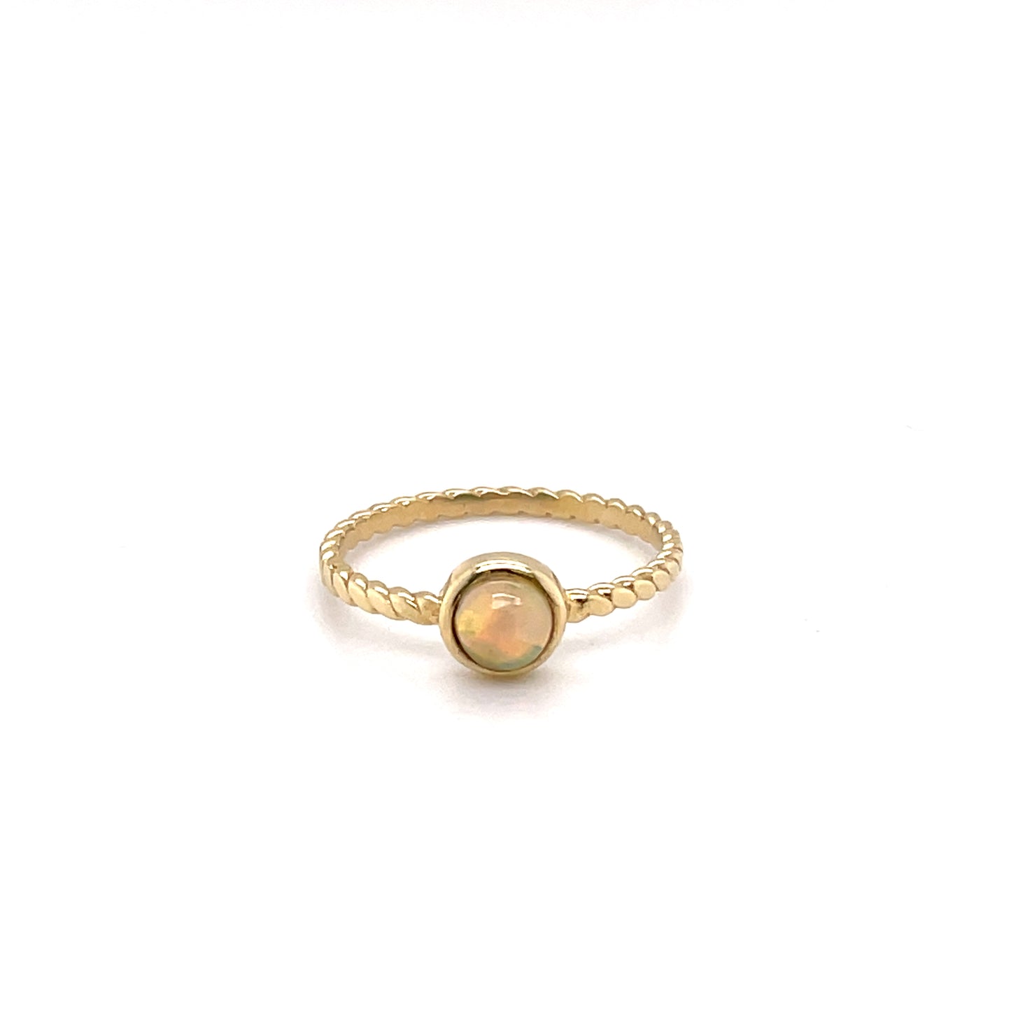 585-/Gold Geflochtener Ring mit Opalstein