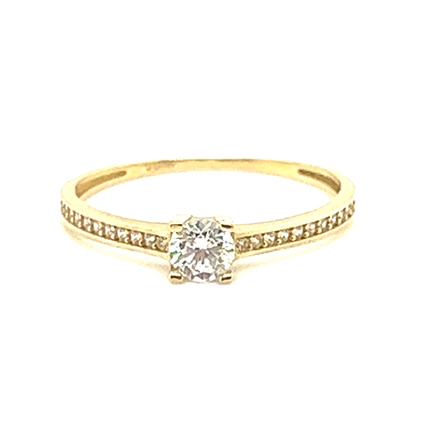 Ring mit Zirkonia 585/-Gelbgold