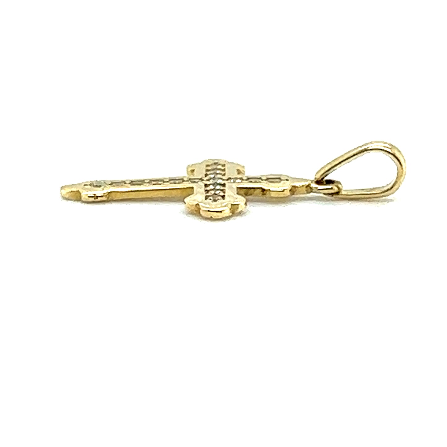Kreuz Anhänger mit Zirkona 585/-Gelbgold